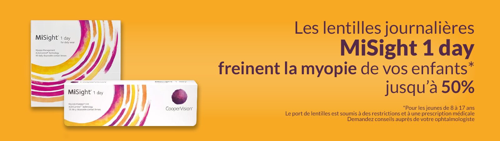 Lentilles pour myopie MiSight