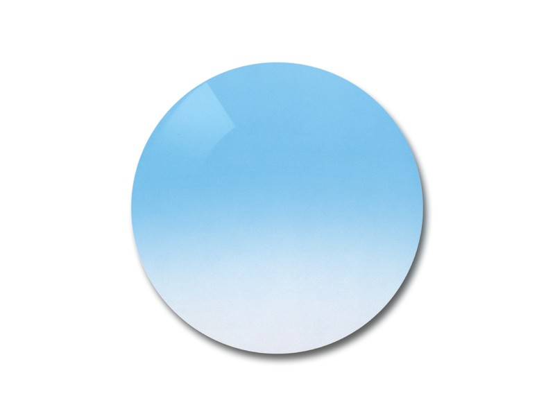 Polycarbonate clear gradient blue mirror red